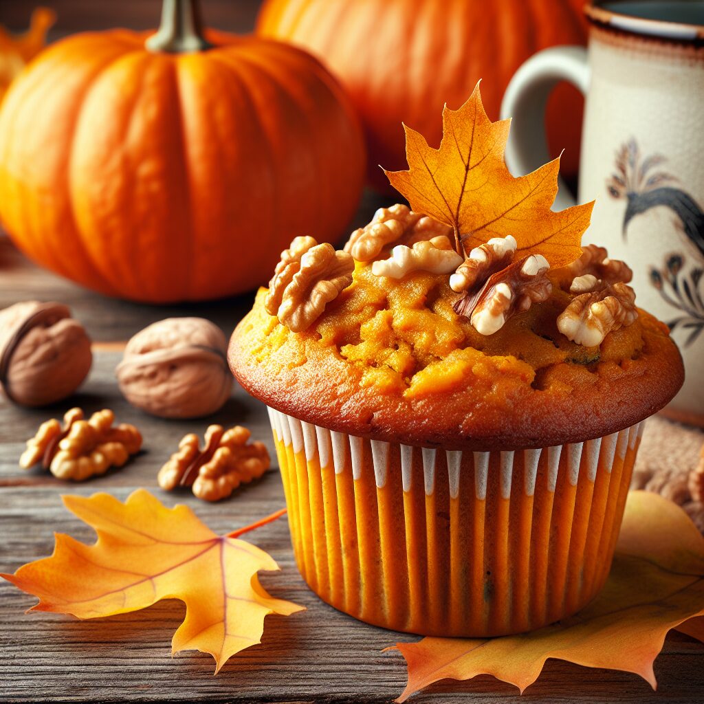 muffin senza glutine alla zucca e noci per colazioni autunnali e nutrienti