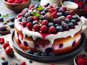 torta senza glutine ai frutti di bosco e yogurt greco per un dolce leggero e salutare