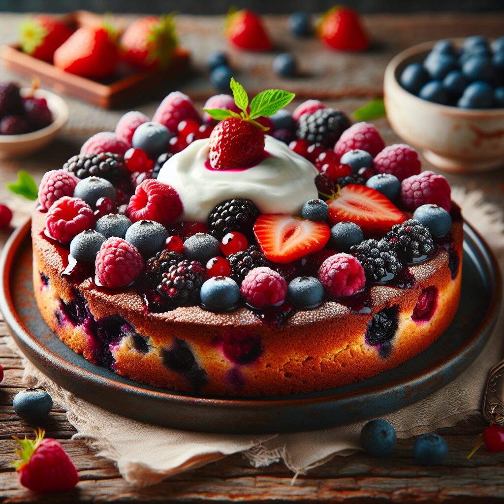 torta senza glutine ai frutti di bosco e yogurt greco per dessert salutari