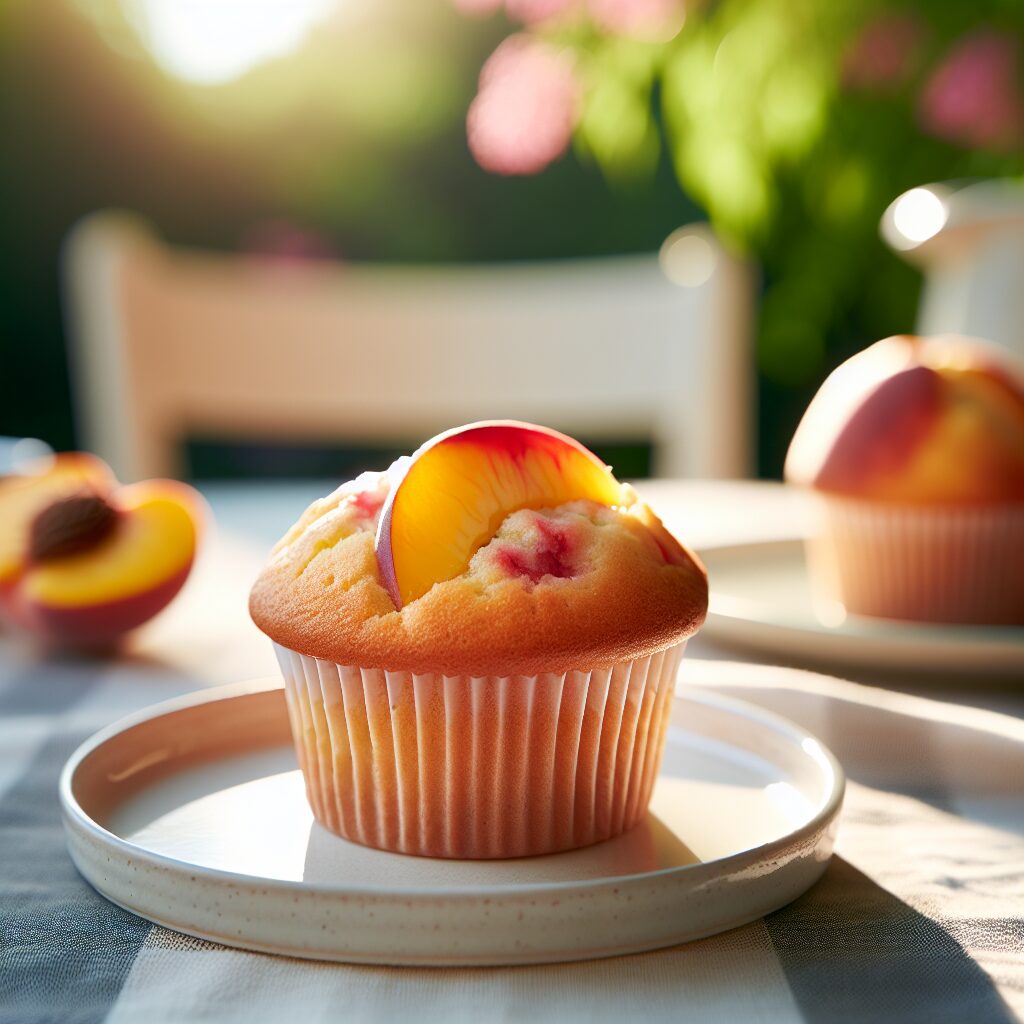 muffin senza glutine alla vaniglia e pesca per colazioni estive