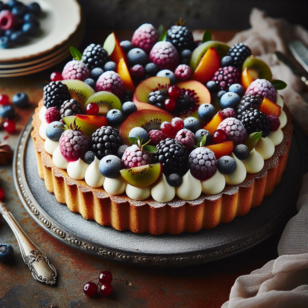 torta senza glutine ai frutti di bosco e crema di vaniglia per dolci festosi