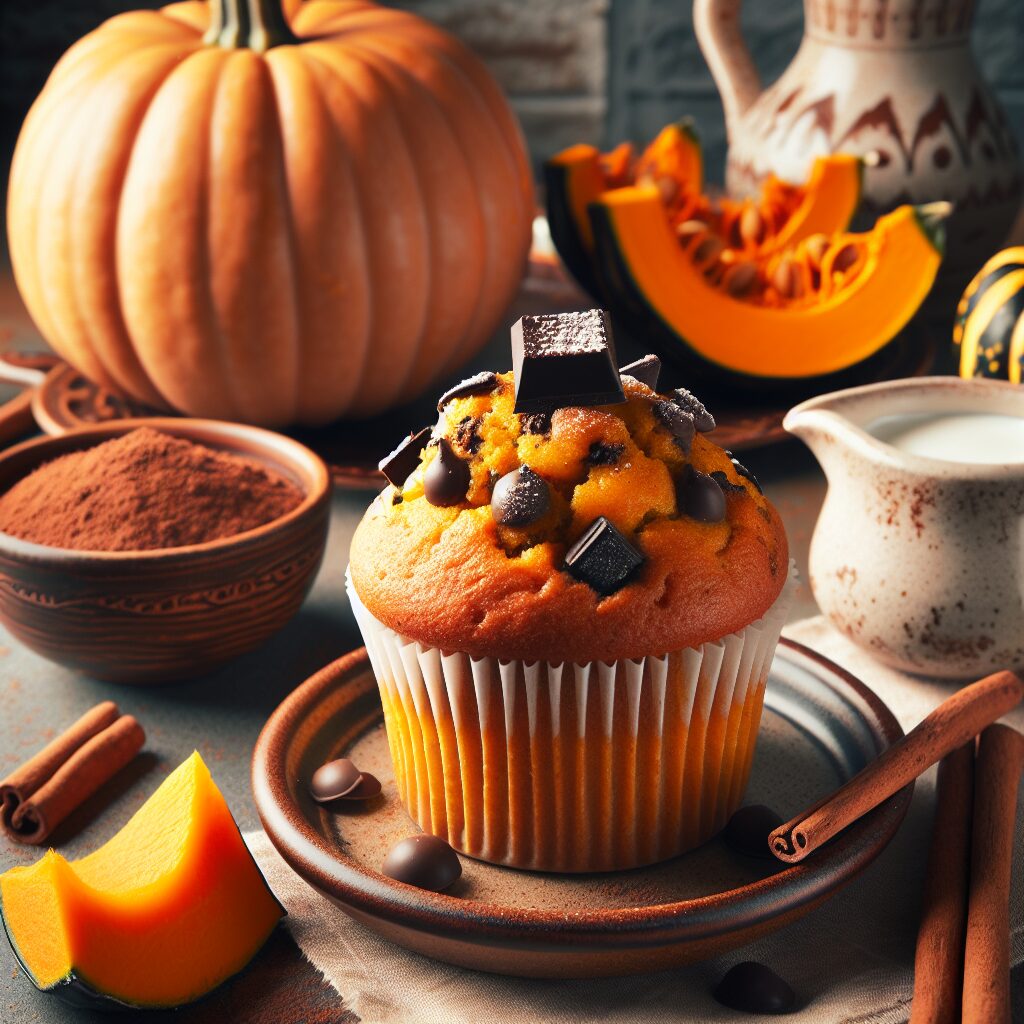 muffin senza glutine alla zucca e cioccolato per merende autunnali