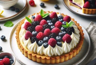 torta senza glutine ai frutti di bosco e crema al limone per dolci rinfrescanti