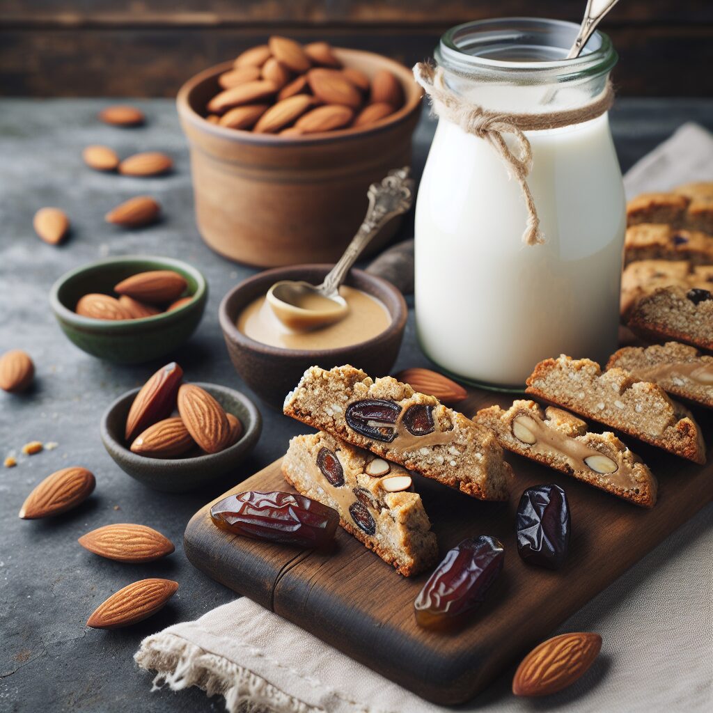 biscotti senza glutine al burro di mandorle e datteri per snack energetici