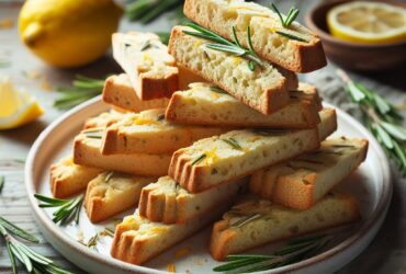 biscotti senza glutine al limone e rosmarino per snack aromatici e freschi