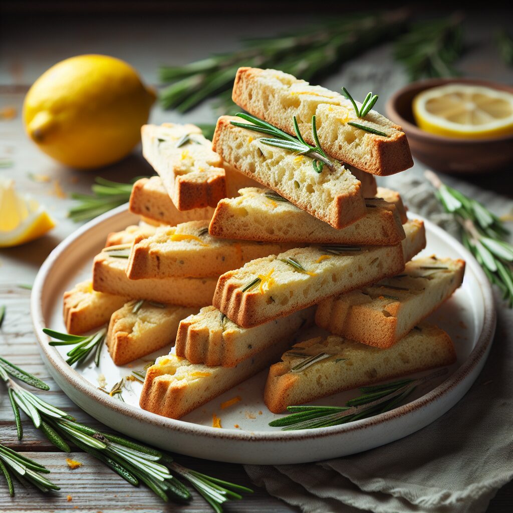 biscotti senza glutine al limone e rosmarino per snack aromatici e freschi