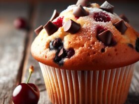 muffin senza glutine al cioccolato e ciliegie per colazioni golose e fruttate