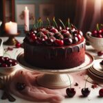 torta senza glutine al cioccolato e ciliegie per dessert romantici