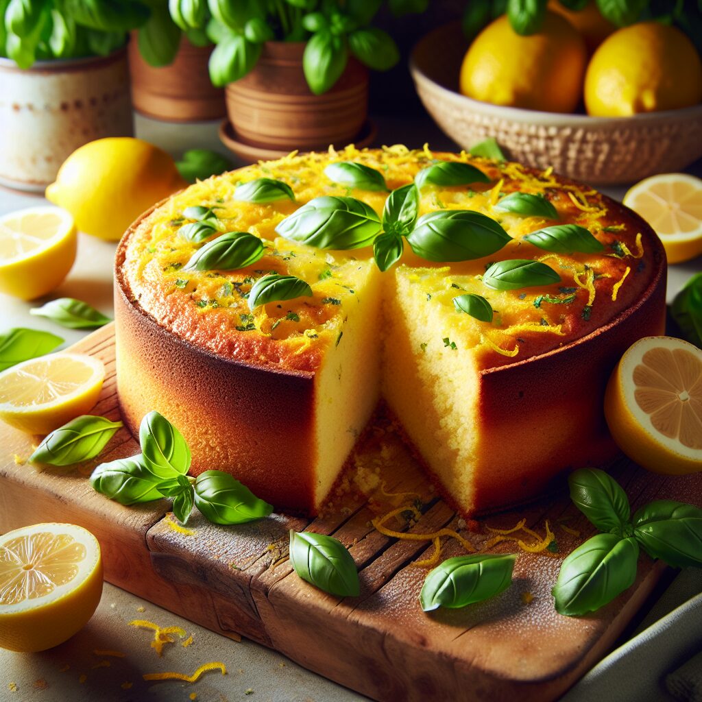 torta senza glutine al limone e basilico per un dessert estivo aromatico