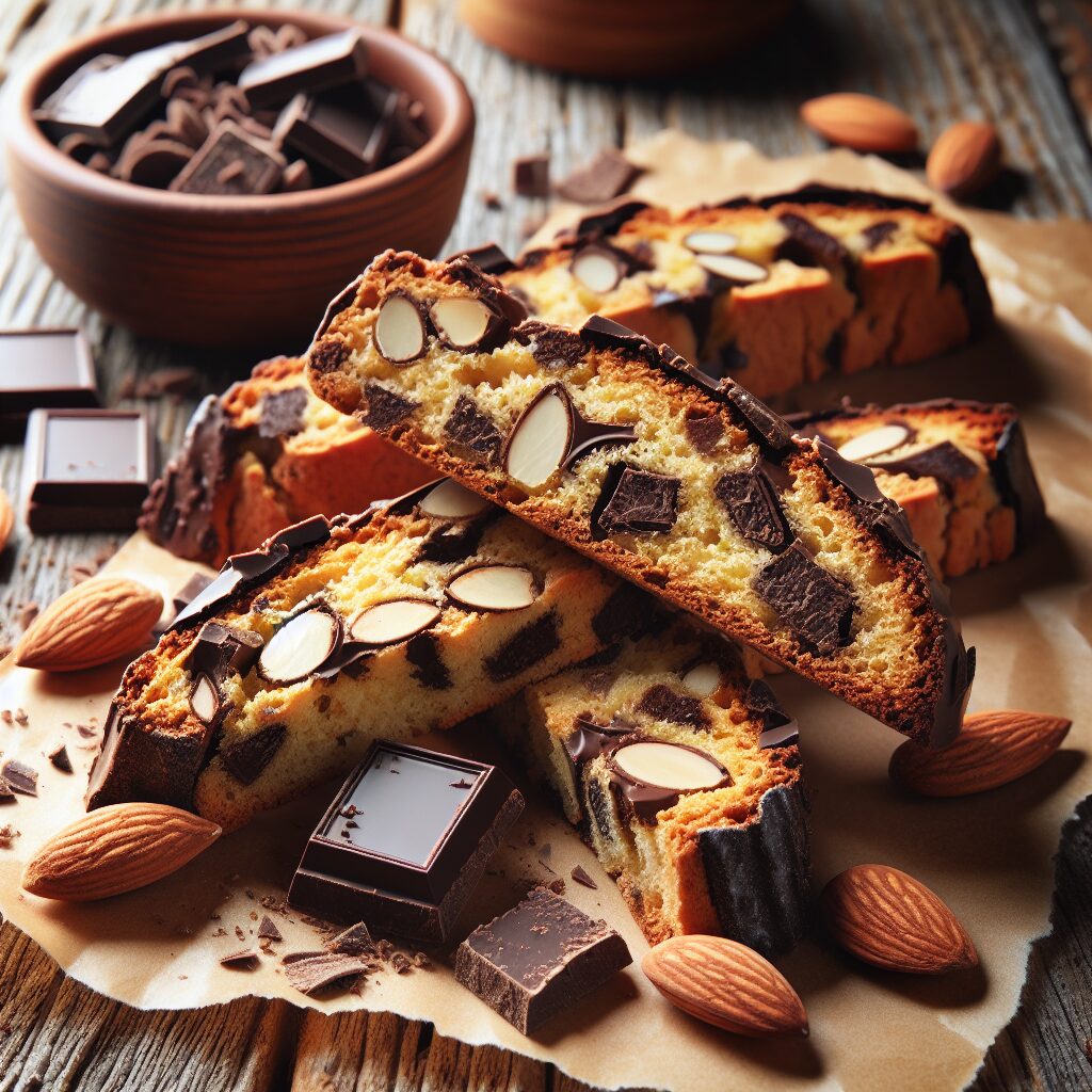 biscotti senza glutine al cioccolato e mandorle per snack ricchi