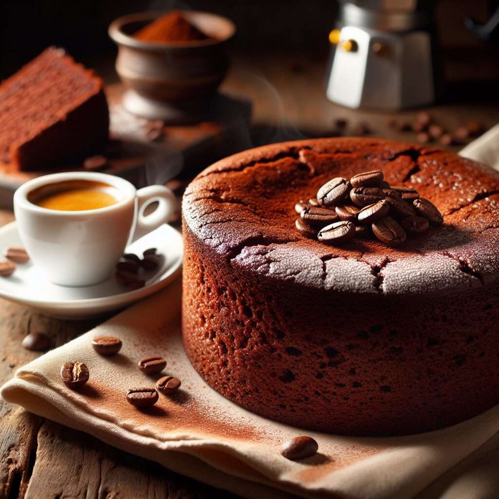 torta senza glutine al cioccolato e caffè per amanti dell'espresso