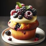 muffin senza glutine ai frutti di bosco e crema pasticcera per dessert eleganti