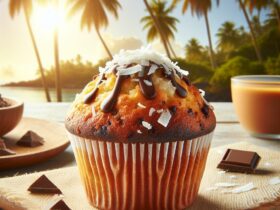 muffin senza glutine al cocco e cioccolato per una colazione golosa e tropicale