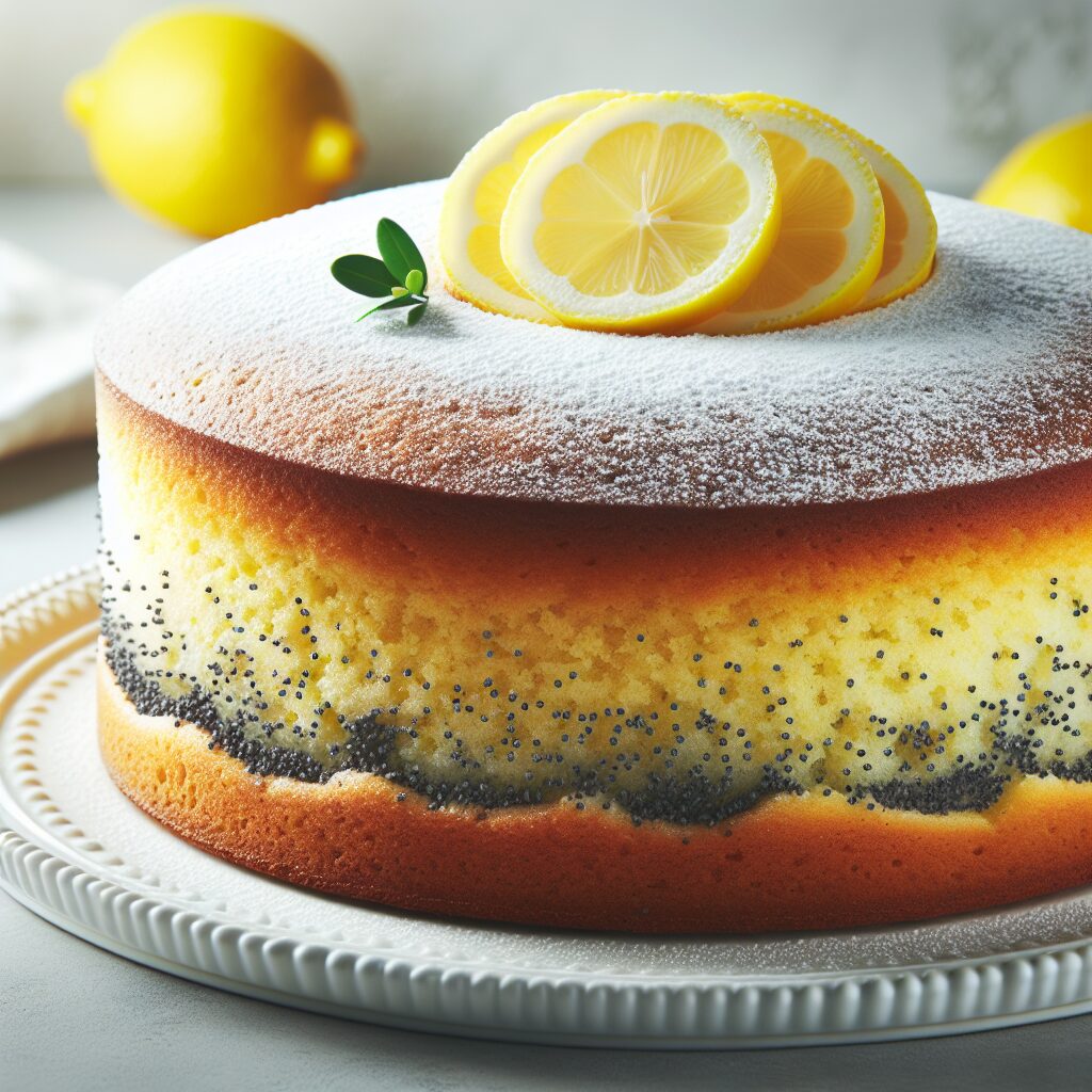 torta senza glutine al limone e semi di papavero per dessert leggeri