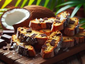 biscotti senza glutine al burro di cocco e cioccolato per merende tropicali