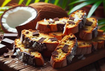 biscotti senza glutine al burro di cocco e cioccolato per merende tropicali