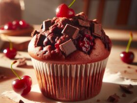 muffin senza glutine al cioccolato e ciliegie per colazioni estive golose