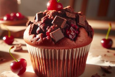 muffin senza glutine al cioccolato e ciliegie per colazioni estive golose