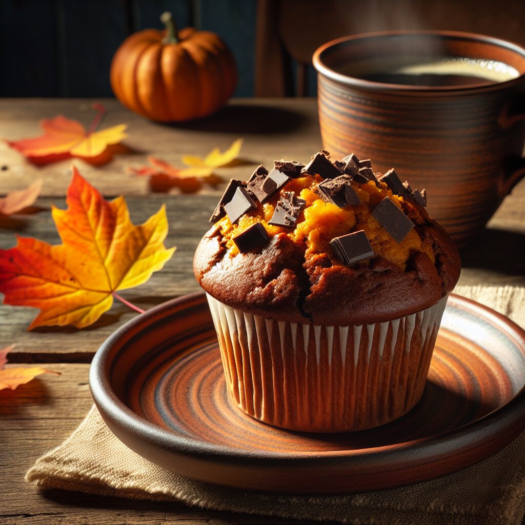 muffin senza glutine alla zucca e cioccolato per colazioni autunnali