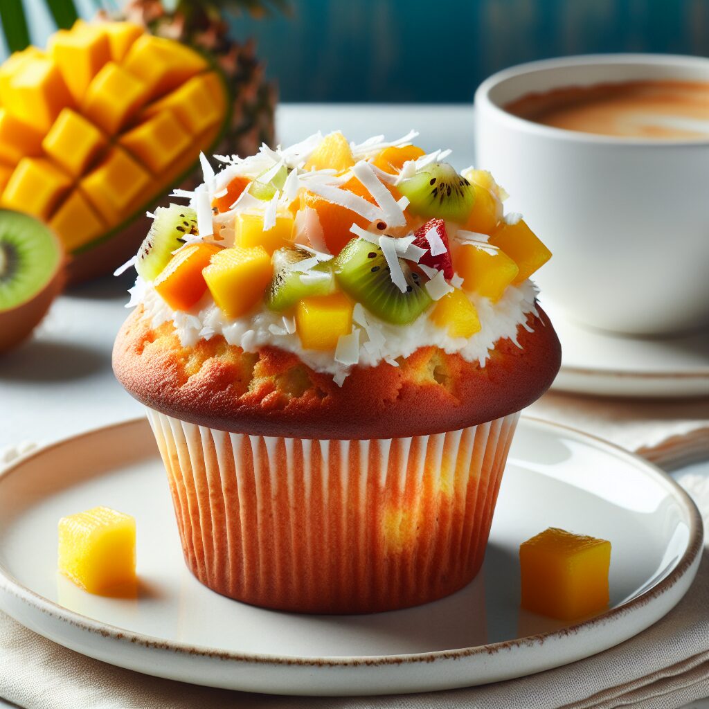 muffin senza glutine ai frutti tropicali e cocco per colazioni esotiche