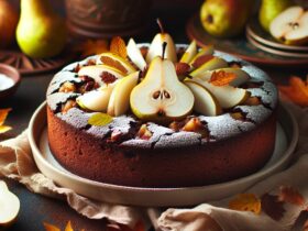 torta senza glutine al cioccolato e pera per dessert autunnali