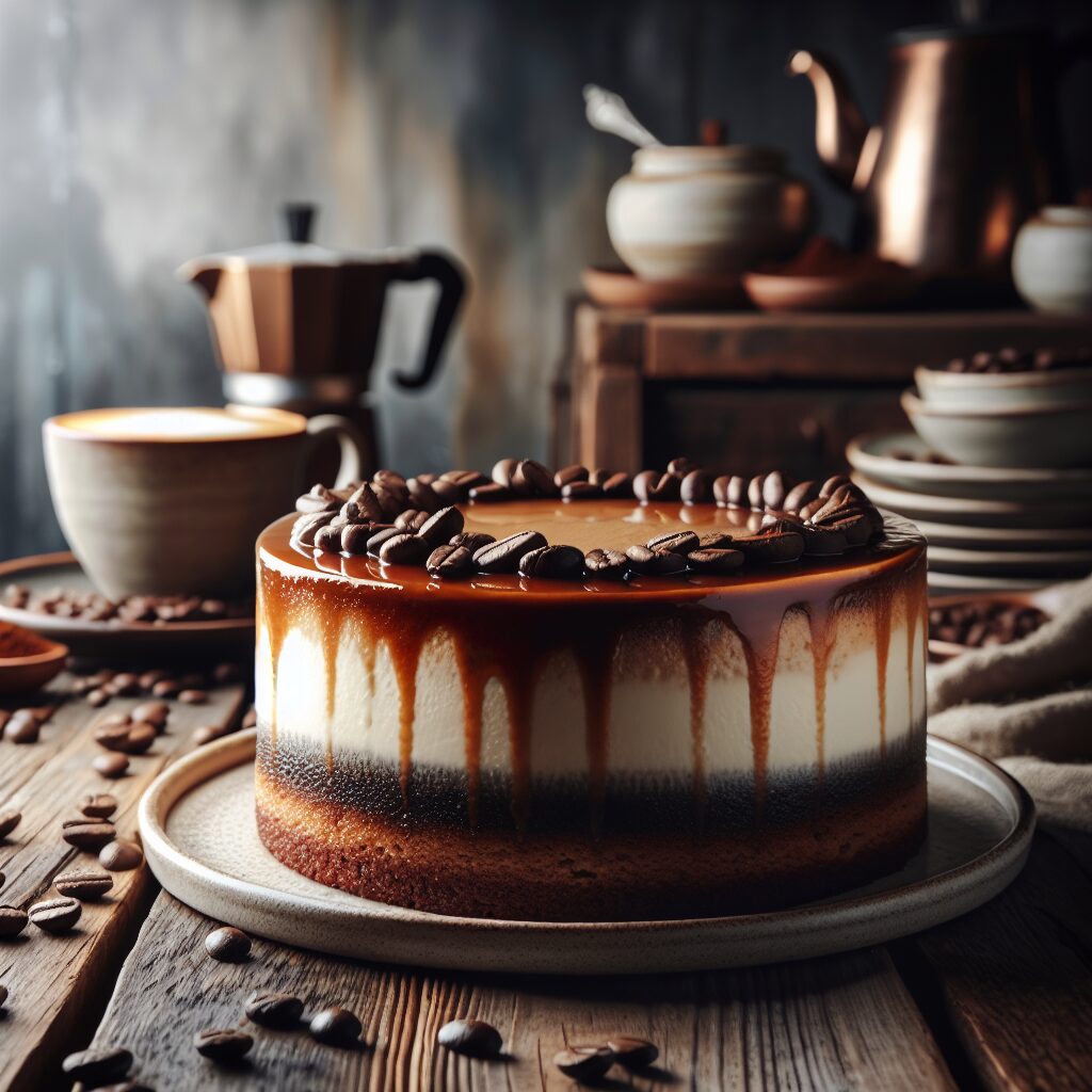 torta senza glutine al caffè e mascarpone per dolci da caffetteria