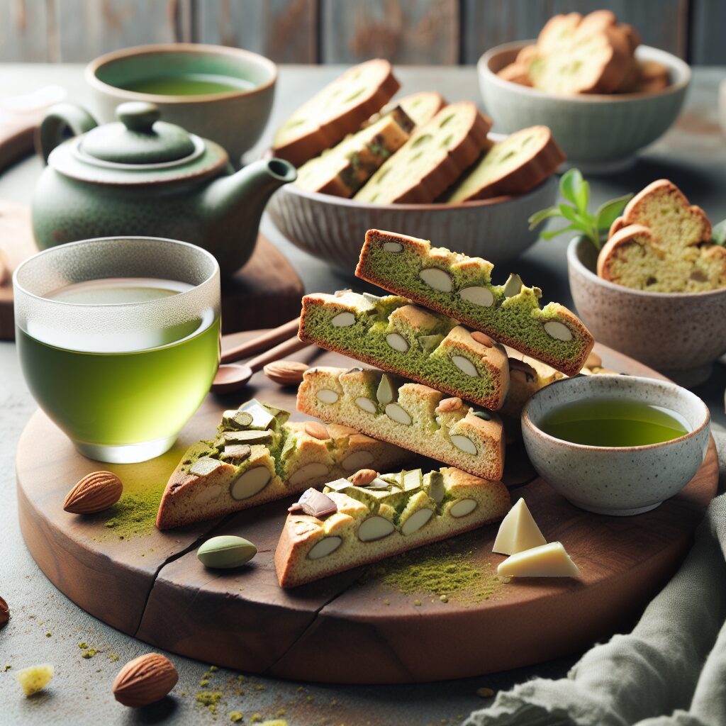 biscotti senza glutine al tè matcha e cioccolato bianco per una pausa pomeridiana originale