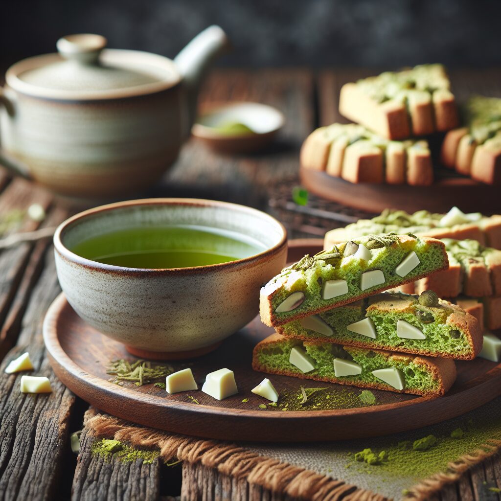 biscotti senza glutine al tè matcha e cioccolato bianco per merende originali