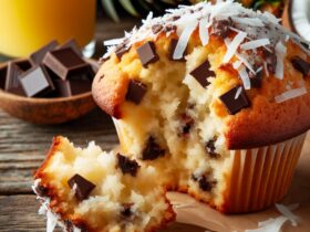 muffin senza glutine al cocco e cioccolato per una colazione golosa e tropicale