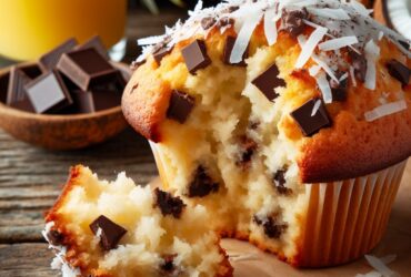 muffin senza glutine al cocco e cioccolato per una colazione golosa e tropicale