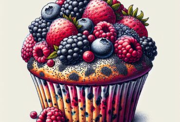 muffin senza glutine ai frutti di bosco e semi di papavero per una colazione ricca e colorata