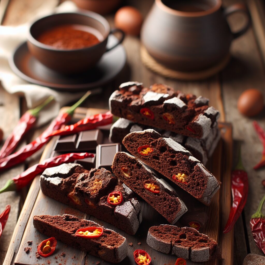 biscotti senza glutine al cioccolato fondente e peperoncino per snack speziati