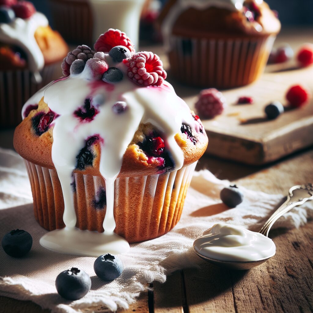 muffin senza glutine ai frutti di bosco e yogurt greco per una colazione salutare e golosa