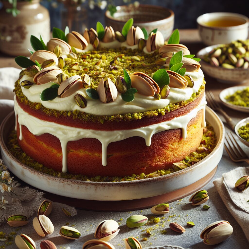 torta senza glutine alla crema di pistacchio per un dessert ricco e nutriente