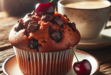 muffin senza glutine al cioccolato e ciliegie per colazioni golose