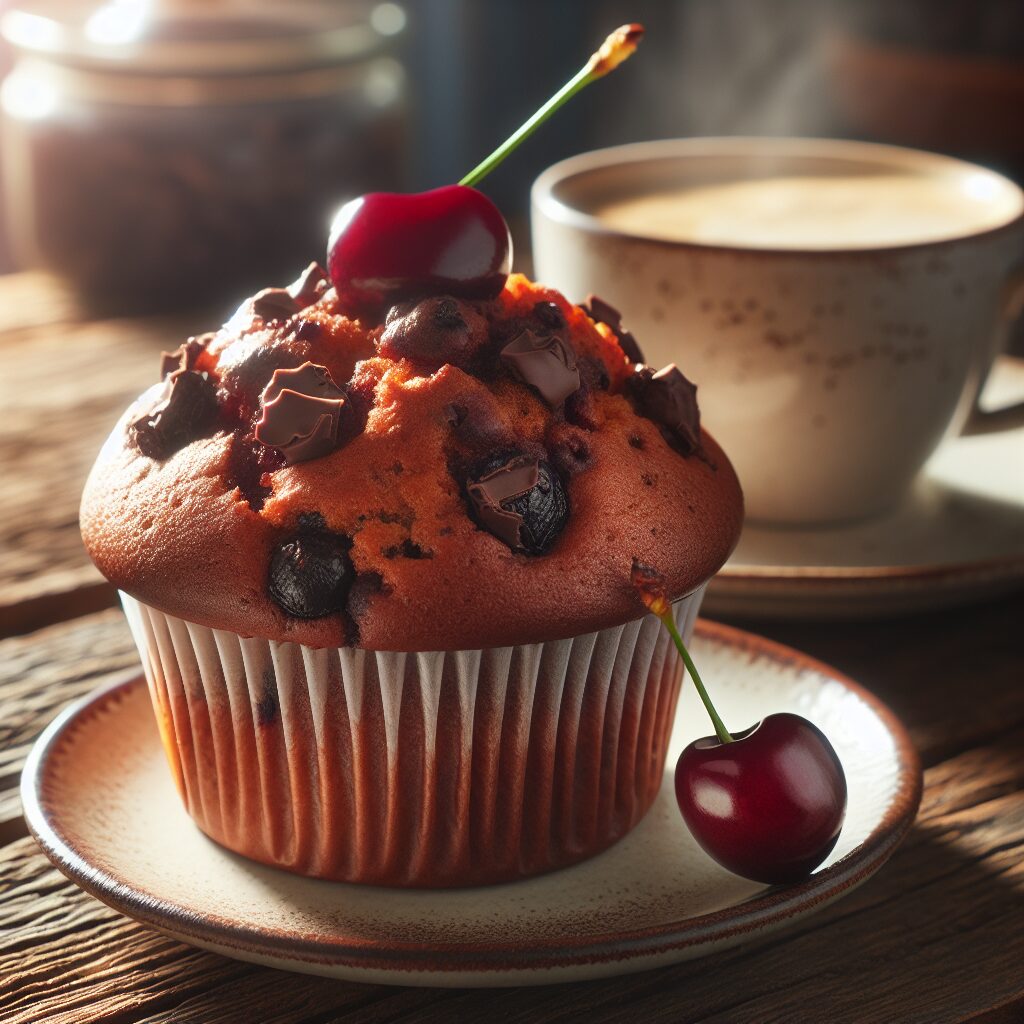 muffin senza glutine al cioccolato e ciliegie per colazioni golose