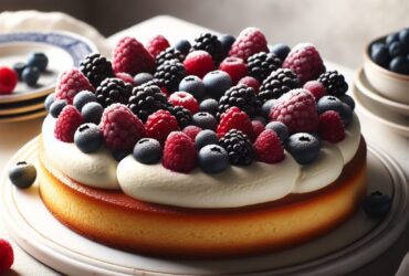 torta senza glutine ai frutti di bosco e crema di ricotta per dessert leggeri