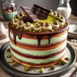 torta senza glutine alla crema di pistacchio e cioccolato per un dolce ricco