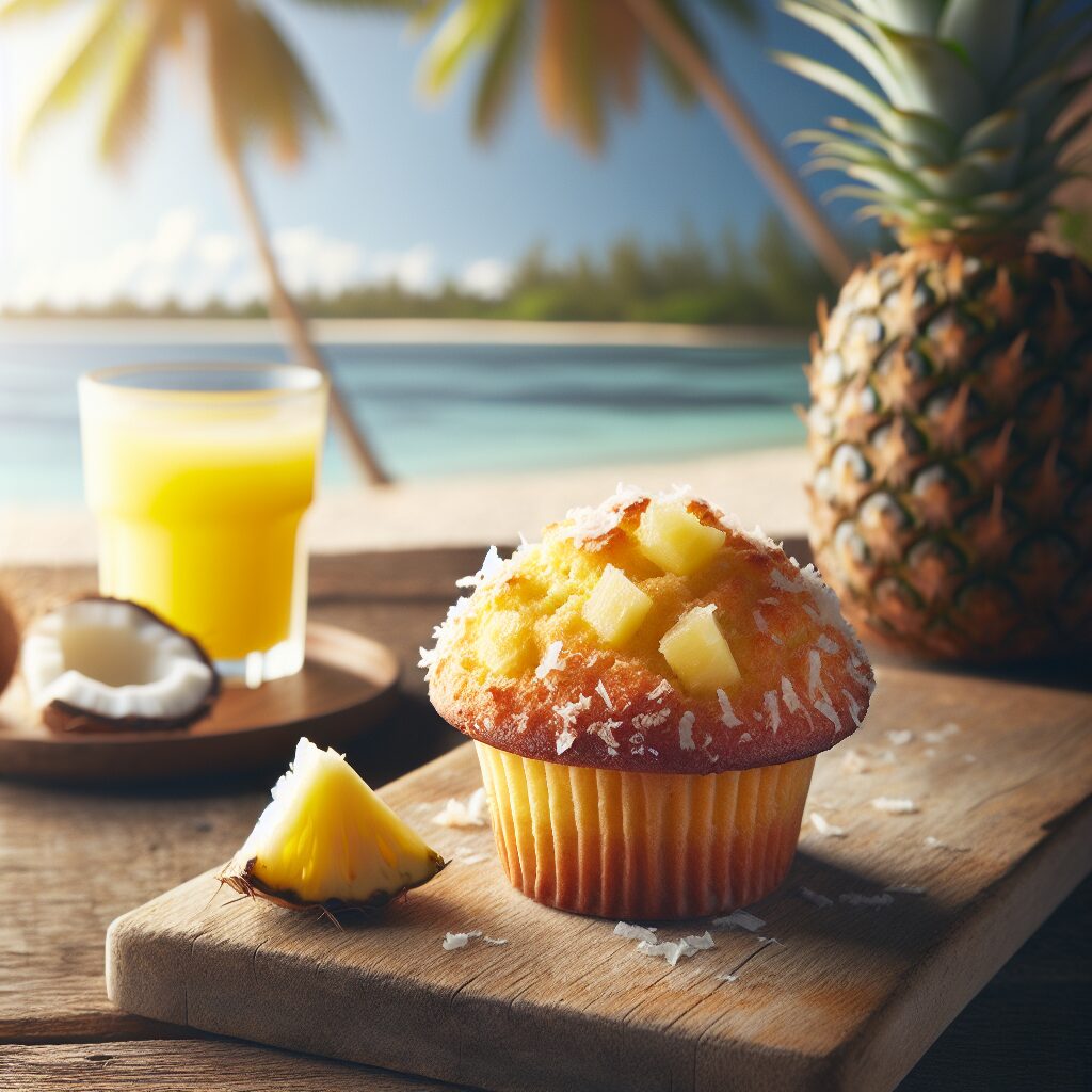 muffin senza glutine al cocco e ananas per colazioni tropicali