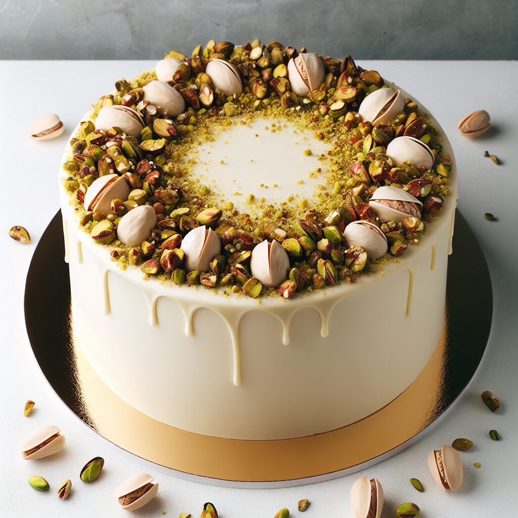 torta senza glutine al pistacchio e cioccolato bianco per occasioni speciali