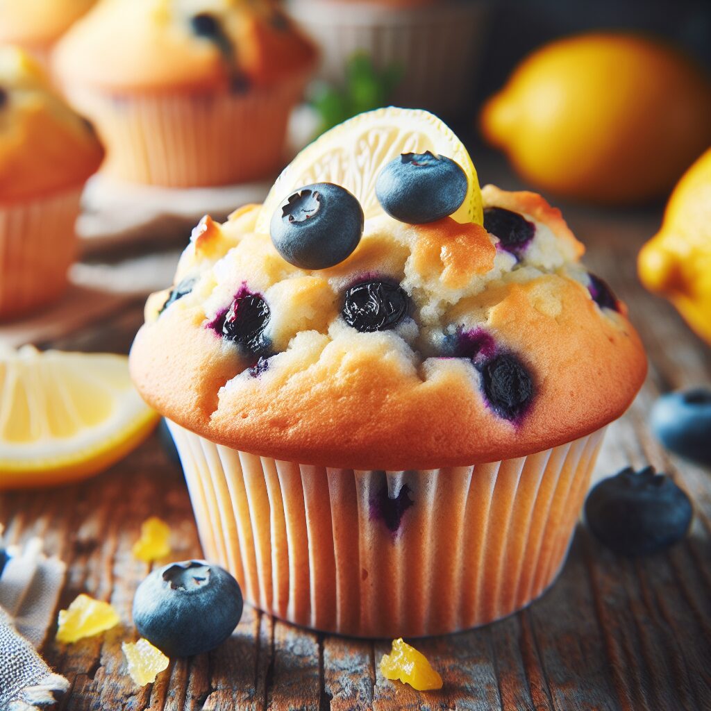 muffin senza glutine al limone e mirtilli per colazioni fresche