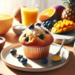 muffin senza glutine al cocco e mirtilli per una colazione tropicale e nutriente