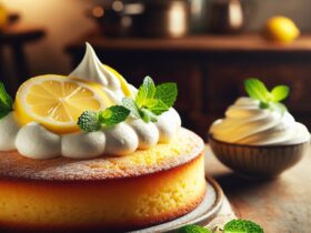 torta senza glutine al limone e crema al mascarpone per dessert freschi