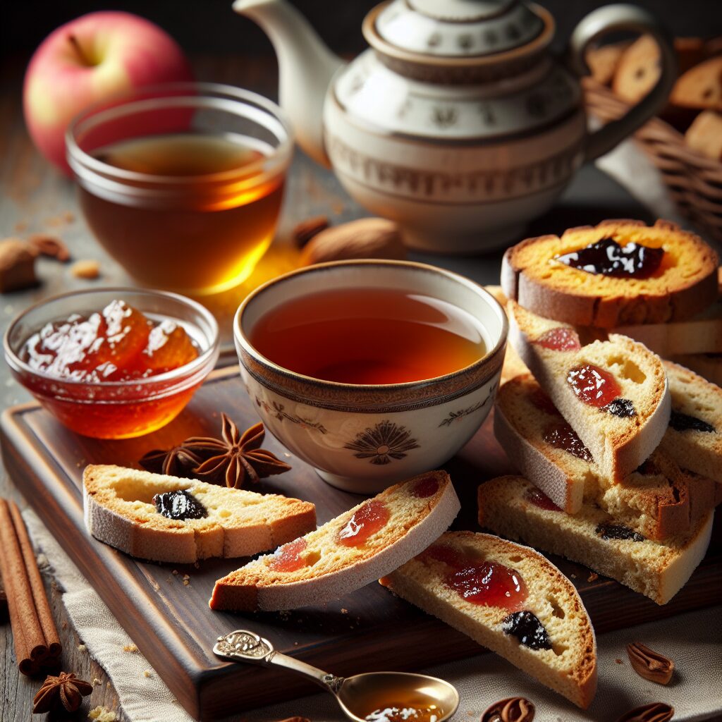 biscotti senza glutine al tè nero e marmellata per una merenda pomeridiana tradizionale