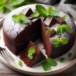 torta senza glutine al cioccolato e menta per dessert freschi