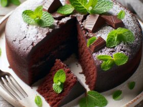 torta senza glutine al cioccolato e menta per dessert freschi