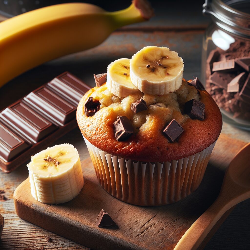 muffin senza glutine alla banana e cioccolato per colazioni golose