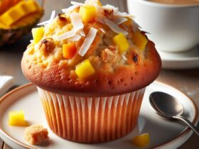 muffin senza glutine ai frutti tropicali e cocco per colazioni esotiche