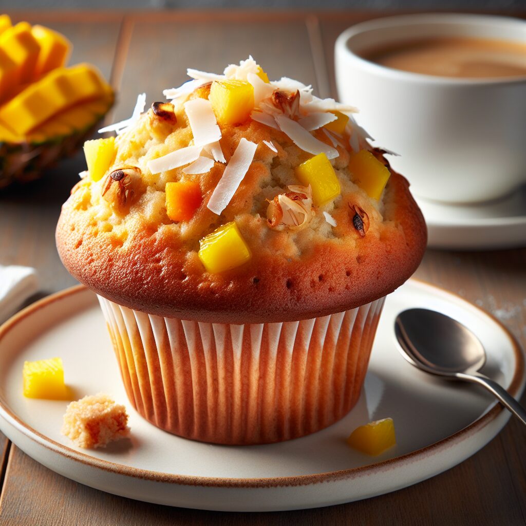 muffin senza glutine ai frutti tropicali e cocco per colazioni esotiche