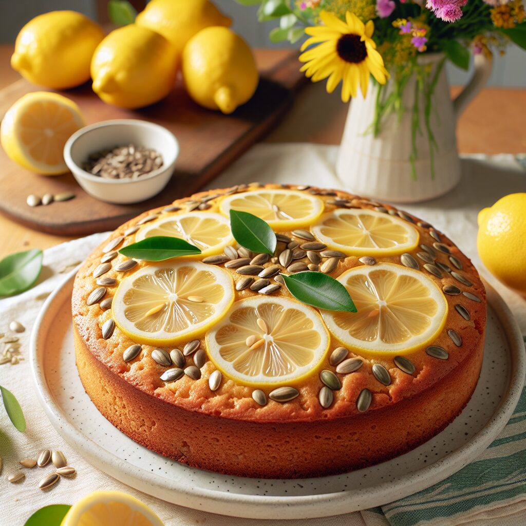 torta senza glutine al limone e semi di girasole per dolci estivi